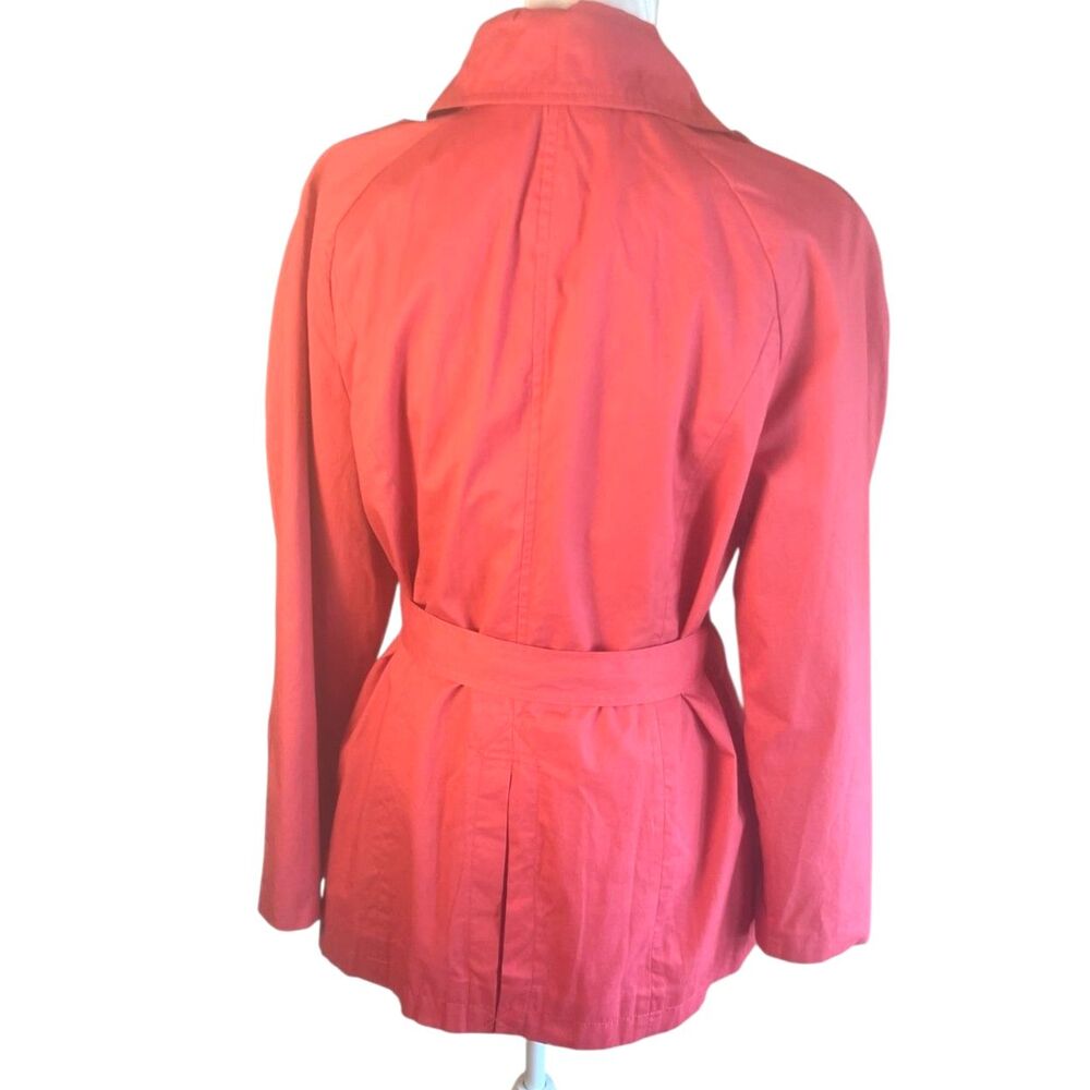 St. Johns Bay Womens Classic Trench Coat Sz L Preppy Reddish Pink Heritage - Picture 4 of 16